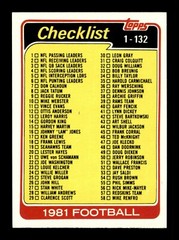 1981 TOPPS FOOTBALL 1-200 / SEE DROP DOWN MENU