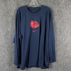 Gonzaga University Bulldogs Men&rsquo;s Nike Dri-Fit Size 2XL LS T-Shirt Navy Red