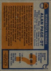 1976 Topps Football #150 Alan Page PR (Filler)
