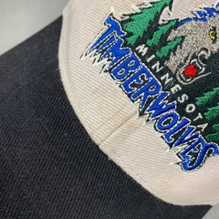 VTG Minnesota Timberwolves Cap Hat Adjustable Strap One Size Gray NBA