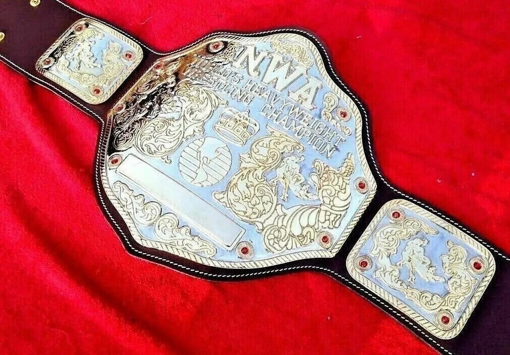 NWA Big Gold Heavyweight Championship Wrestling Belt Dual Plated Brass / Zinc