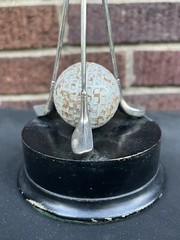 1930 Antique Mesh Golf Ball Hole In 1 Sterling Silver Trophy Club Wellington UK