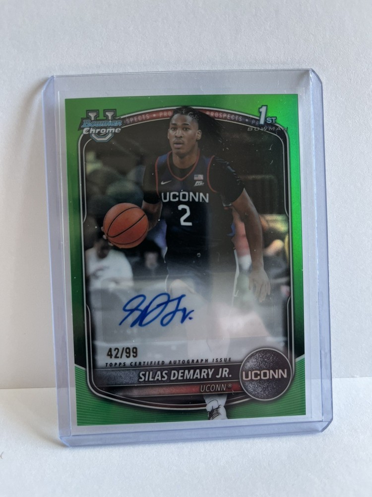 2025-26 Topps Bowman Chrome Silas Demary Jr. Auto Green /99 CPA-SD UConn