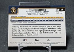 Logan Henderson Rookie RC 2025 Topps Update Series Card #US137 Milwaukee Brewers