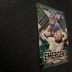 2025 Panini Prizm – Emergent Cam Skattebo #1 Green Wave Prizm (RC) Giants. Woo!
