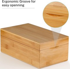 Sturdy Bamboo 3×5 Index Card Box with Anti-Slip Base – A-Z Organizational Charm