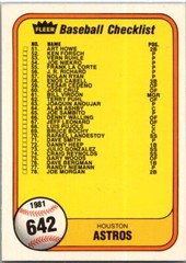 1981 FLEER #641-659 MLB Team Checklist Cards Clean! 81-FBBC