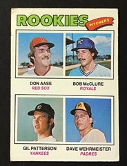 1977 Topps Rookie Pitchers # 472 Aase/McClure/Patterson/Wehrmeister FREE SHIP