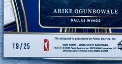2025 WNBA Select Tie Dye Signature Courtside Action ARIKE OGUNBOWALE CAS-AO /25
