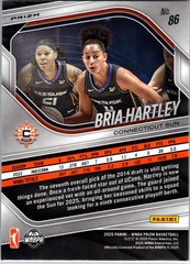 2025 Panini Prizm WNBA #86 Bria Hartley White Seismic Prizms