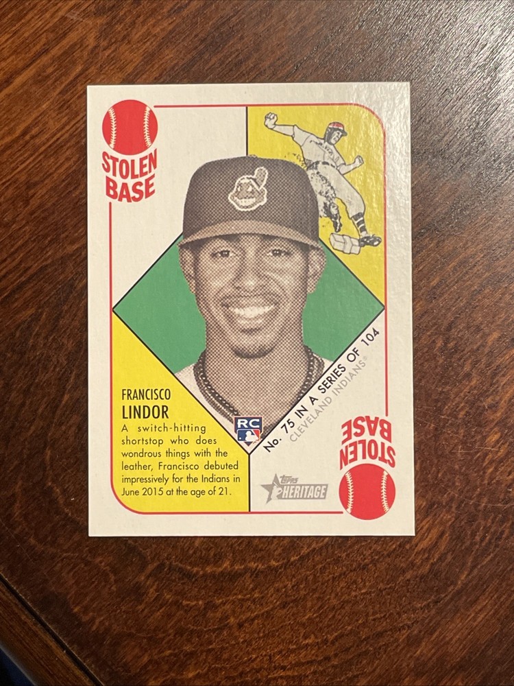 2015 Topps Heritage &rsquo;51 Francisco Lindor #75 Rookie Card Cleveland Indians