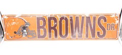 Cleveland Browns DR Licensed NFL Distressed Street Aluminum Wall Man Cave Sign