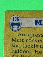 1982 Topps Matt Millen RC #196 Raiders