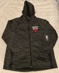 Chicago Bulls Full Zip Hoodie Sweatshirt Mens Medium UNK Charcoal NBA NWT $80