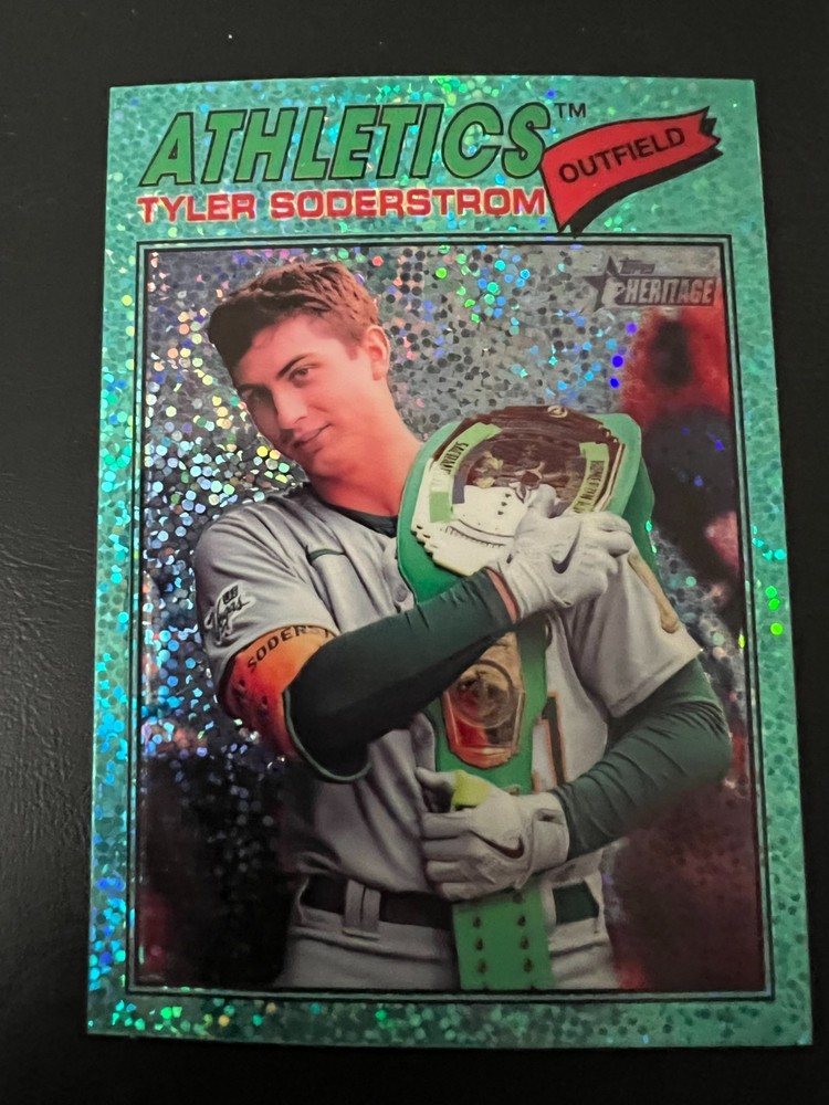 2026 Topps Heritage Tyler Soderstrom #101 Athletics Aqua Sparkle Short Print SP