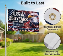 250 3Ft x 5Ft(USA 250th Anniversary), Multicolor(USA Anniversary)