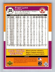 2001 Upper Deck Decade 1970&rsquo;s #25 Fred Lynn