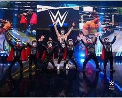 Danhausen & Minihausens WWE Unsigned 2026 Backlash Entrance Photograph