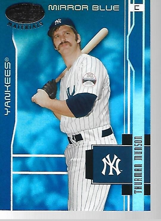 2003 Leaf Certified Materials Mirror Blue #205 Thurman Munson – SN #07/50