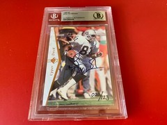 Tim Brown Raiders 1995 Upper Deck SP Card Signed Auto Beckett BAS Slabbed