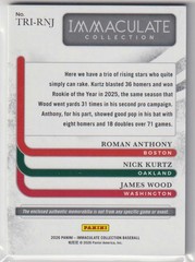 Panini 2026 Immaculate Baseball Roman Anthony/Kurtz/Wood TRI-RNJ /99 Triple Mem