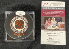 Bob Probert Signed & Inscribed 3000 PIM 3/11/00 Chicago Blackhawks Puck JSA COA