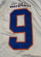 The Water Boy Bobby Boucher White Orange & Blue #9 Bourbon Bowl Jersey XL