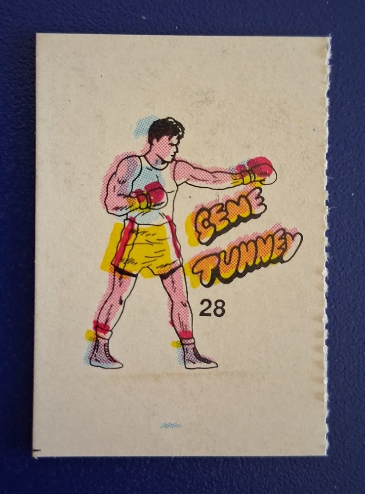 GENE TUNNEY #28 RARE White Back Version 1986 Venezuelan Boxing Card