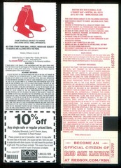 2002 April 27th Derek Lowe No Hitter Ticket & 2007 Sept 1 Clay Buchholz Red Sox