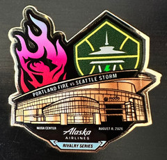 NEW WNBA Portland Fire Seattle Storm Rivalry Series Pin Pinback SGA 8/8/26 Rare