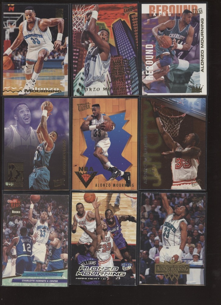 58 Lot Alonzo Mourning Rookie Sensations Jam City Rebound Kings Fleer Ultra Heat