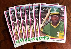 RAZOR SHARP LOT OF EIGHT 1978 TOPPS BASEBALL #507 WILLIE CRAWFORD 1.49 SHIP
