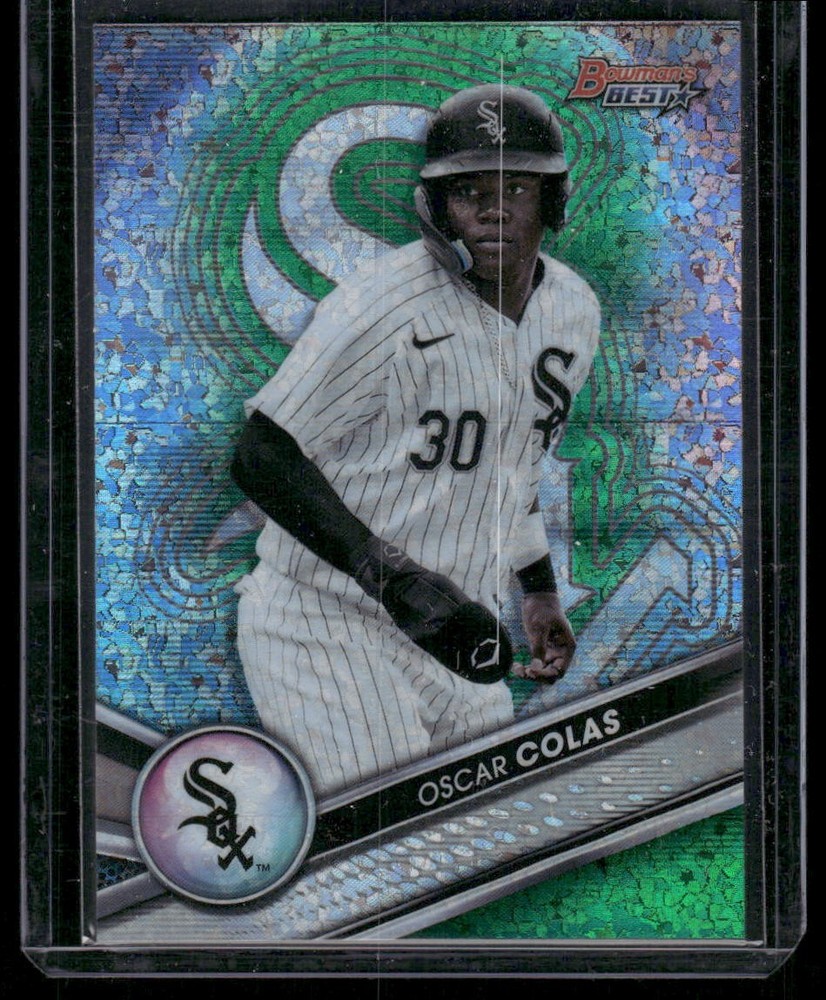 2022 Bowman&rsquo;s Best #TP-28 Oscar Colas Green Mini-Diamond Refractor #/99