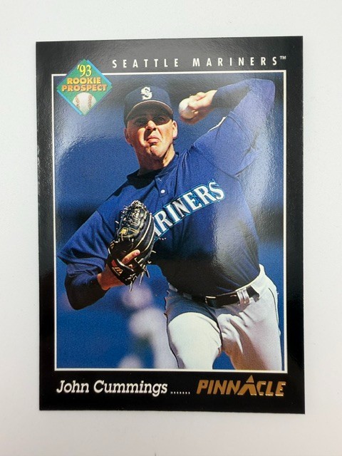 #595 John Cummings [Rookie] Mariners 1993 Pinnacle Baseball Card Near Mint