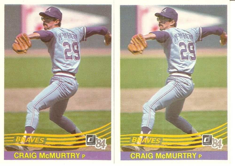 2 CARD 1984 DONRUSS CRAIG McMURTRY BASEBALL CARD LOT #599