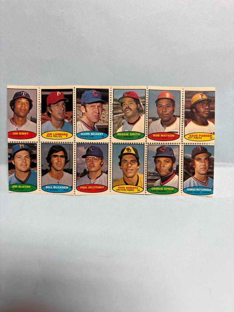 JA4446 1974 Topps Stamps Full Panel w/ Dave Parker Rookie, + Buckner