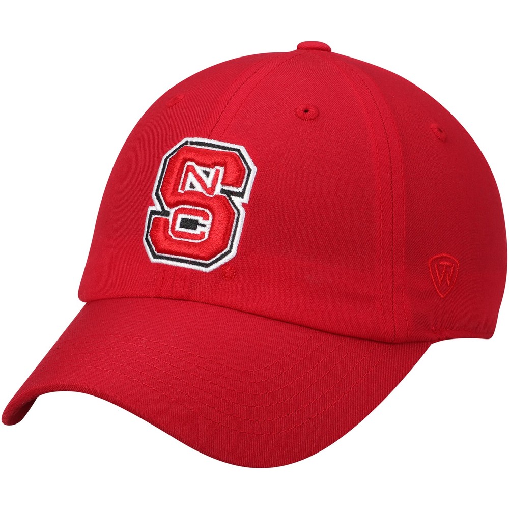 Men&rsquo;s Top of the World Red NC State Wolfpack Primary Logo Staple Adjustable Hat