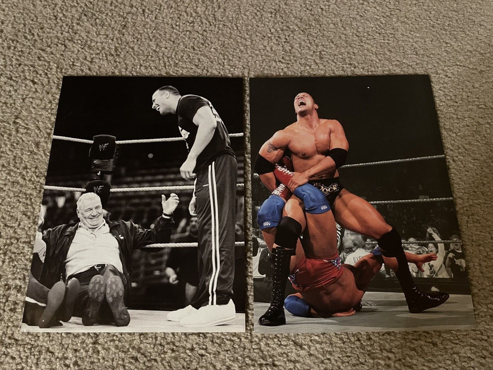 Vintage THE ROCK WWF Wrestling Pinup Photo Lot #4 DWAYNE JOHNSON ROCKY MAIVIA