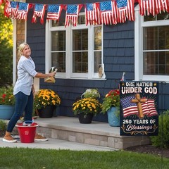 250th 12×18 inches, One Nation Under God 250 Years Of Blessings Flag