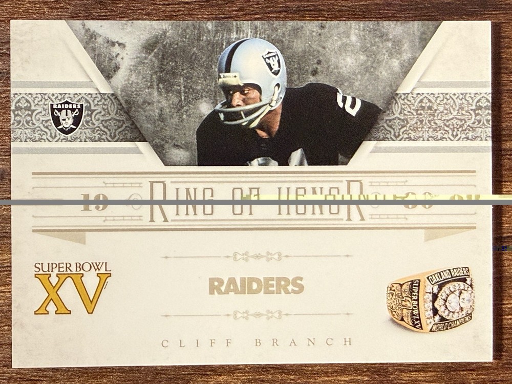 2011 National Treasures Cliff Branch #&rsquo;d /99 Ring Of Honor #8 Raiders SP SB XV