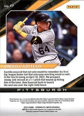 2022 Panini Chronicles Limited #17 Diego Castillo RC Rookie Pittsburgh Pirates