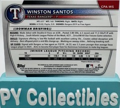 2025 Bowman Winston Santos Chrome Prospects Autographs #CPA-WS (RC, AU)