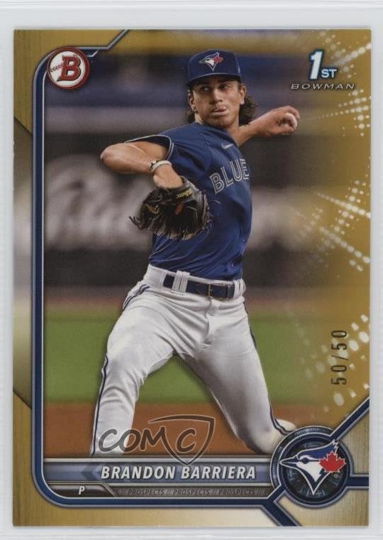 2022 Bowman Draft Gold 50/50 Brandon Barriera #BD-21 1u6