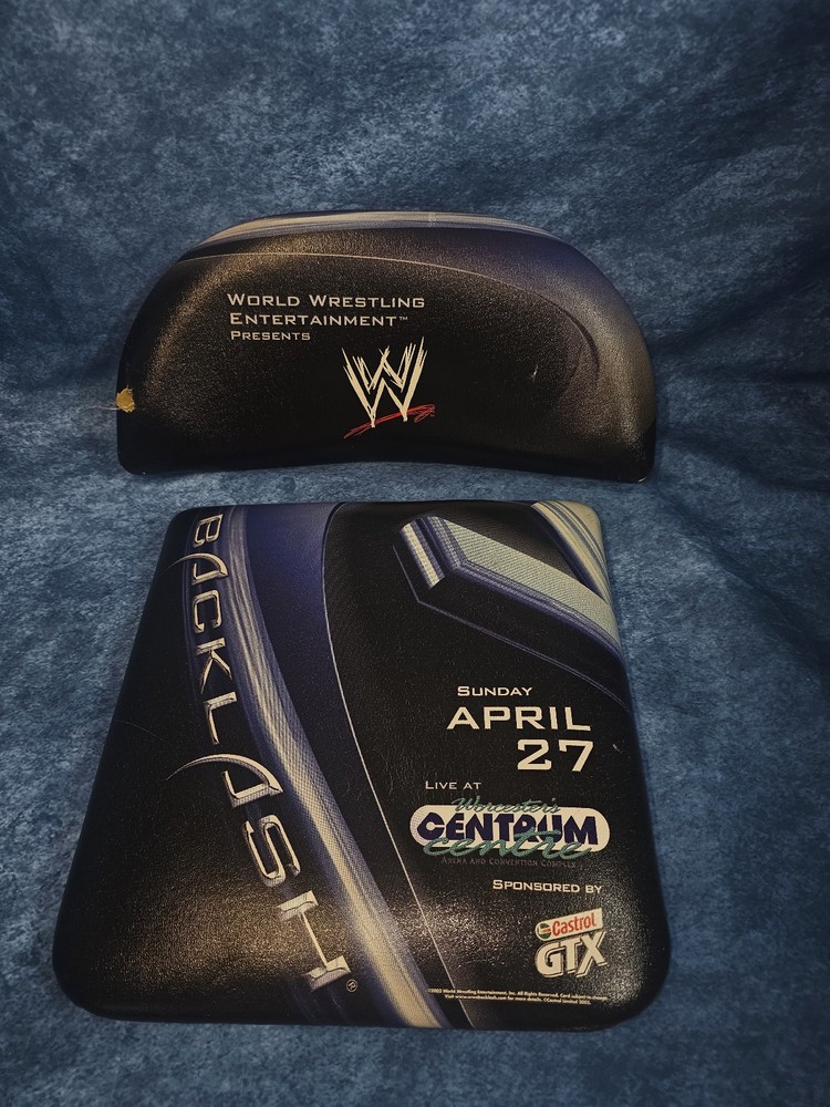 2003 WWE Ringside VIP folding steel Chair Backlash cushions only READ