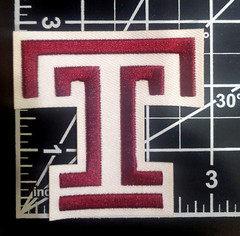 Temple Owls 2 7/8&Prime; Iron On Embroidered Patch ~FREE Mailing!!