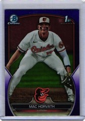Mac Horvath 2023 Bowman Draft Chrome Purple Refractor Card /250 #BDC-90
