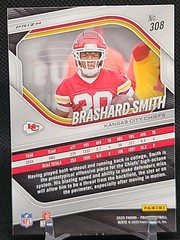 2025 Panini Prizm Football Brashard Smith Orange Cracked Ice Rookie #308 Chiefs