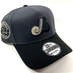 New Era Montreal Expos Exclusive Dark Grey 9FORTY A-Frame Snapback Hat Cap