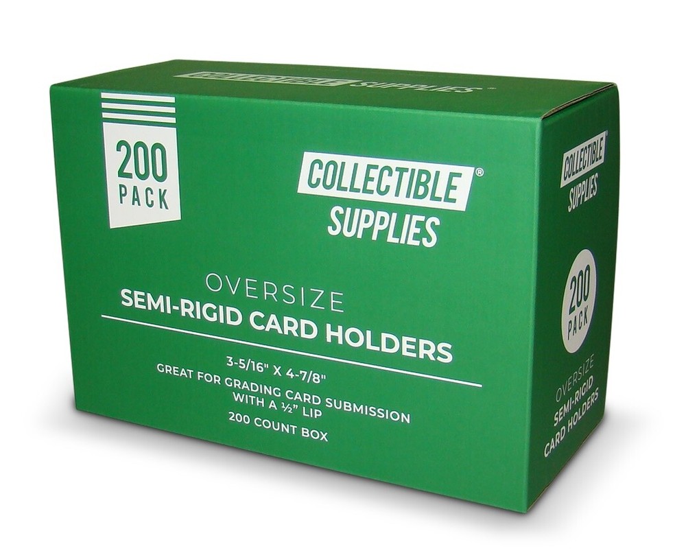 200 TALL Semi-Rigid Card Holders Oversize for sending Graded Cards with 1/2&Prime; Lip