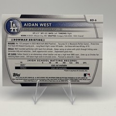 2025 Bowman Draft – Aidan West #BD-6 Blue border 103/150 Dodgers 1st Bowman